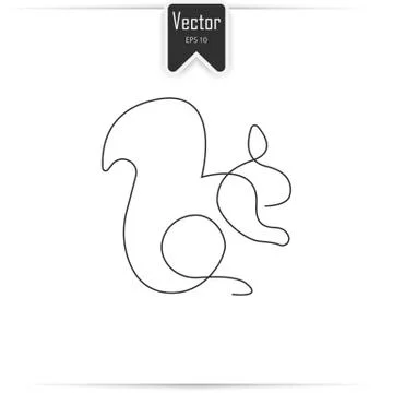 One line of squirrel Stock Illustration