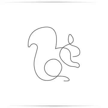One line of squirrel Stock Illustration