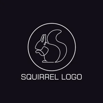 One line squirrel logo Stock Illustration