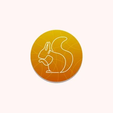 One line squirrel logo Stock Illustration