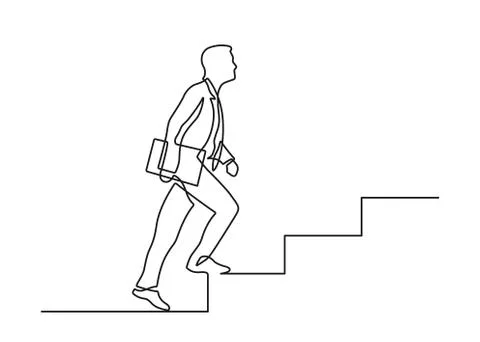 One line stairs Stock Illustration