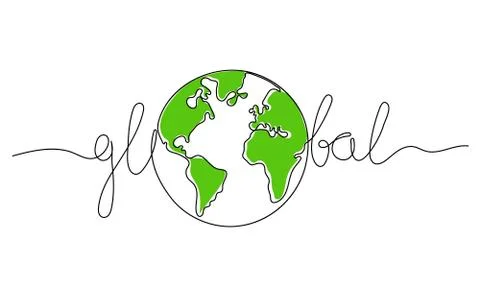 One line style world. Illustrazione stock