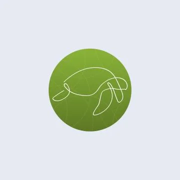 One line turtle logo Stock Illustration