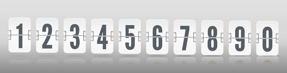 One line vector template for time design. Flip scoreboard with digits symbols Illustrazione stock