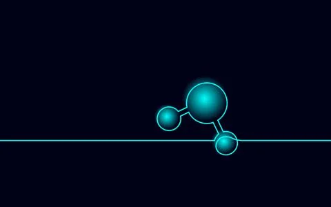 One line water molecule structure concept. Continuous line science research Illustrazione stock