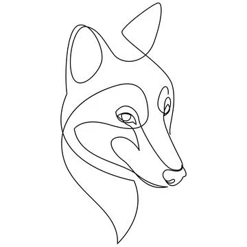 One line wolf design silhouette. Hand drawn minimalism style vector illustration Stock Illustration