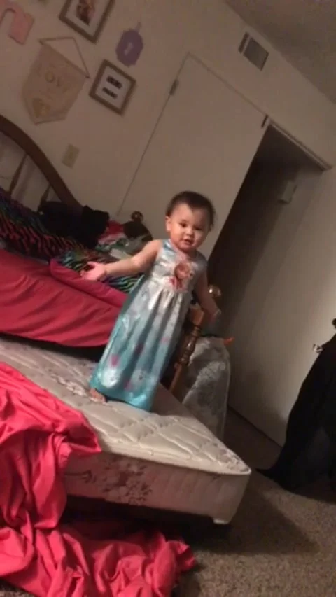 One Little Monkey Jumping on the Bed, Bakersfield, CA - 28 Feb 2017 動画素材 205296076