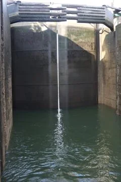 One of the locks on the navigable river Duoro Stock Photos