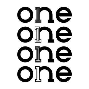 One logo, monogram, vector Stock Illustration