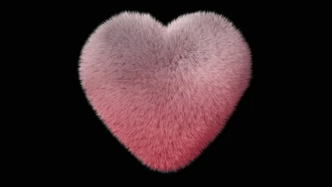 One looped abstract pink flying fluffy festive heart with alpha mask. Stock Footage 145840767