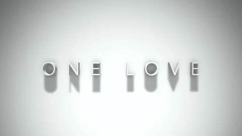 One love 3D title animation with shadows on a white background Stock Footage 297012489