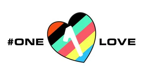 One Love Vector Design with hashtag Illustration