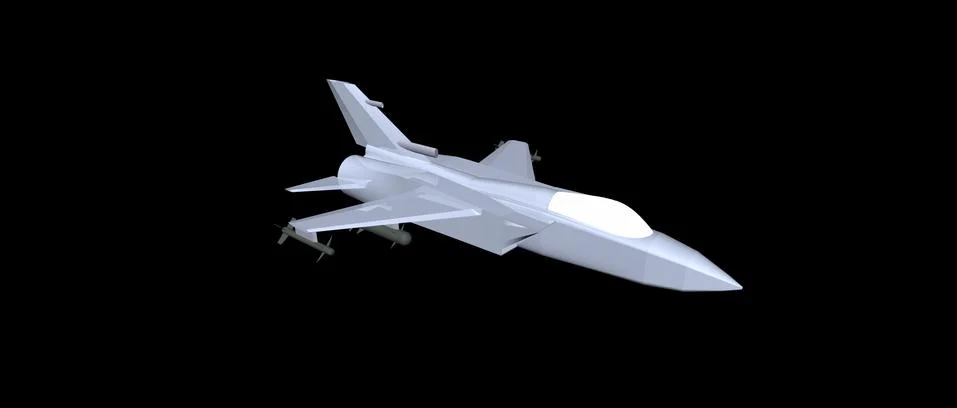 One low-poly 3D model of aircraft Tornado Stock Illustration