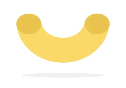 One macaroni in the shape of a snail flat icon vector isolated Stock Illustration