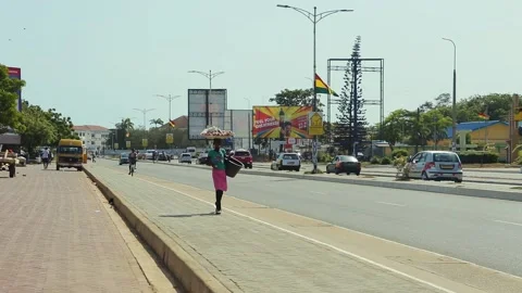 One of the main streets in Accra Video stock 157626337