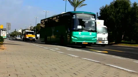 One of the main Tel Aviv streets - Namir - super time lapse Stock Footage 47070748