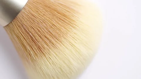 One make up brush, close up, macro texture. Stock Footage 257422884