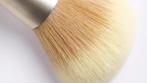 One make up brush, close up, macro texture. Stock Footage 259040462