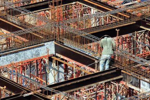 One man construction worker Stock Photos