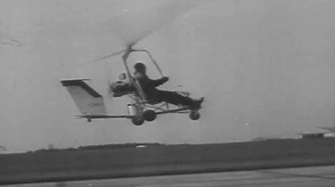 One-Man Helicopters Stock Footage 43393210