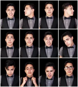 One man many faces Stock Photos
