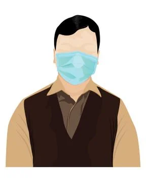One man with mask vector design Stock Illustration