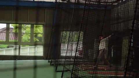 One Man Practice Hitting,Batting Centre,Japan,4K Stock-Footage 312220762