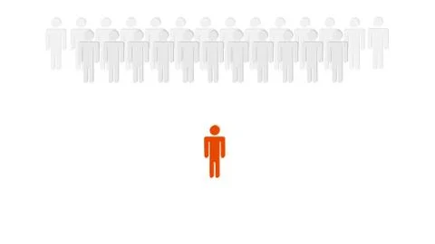 One Man Stands Out Stock Illustration