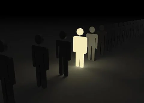 One man stood out from the crowd Stock Illustration
