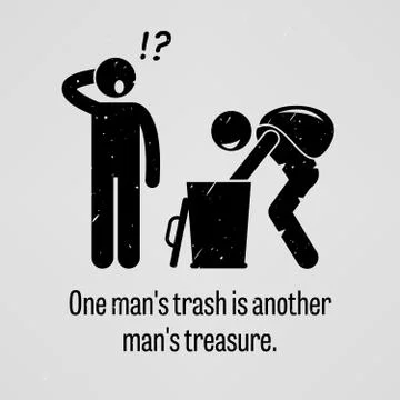 One Man Trash is Another Man Treasure Stock Illustration