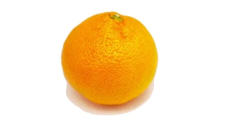 One mandarin rotates on a white background. Close-up. Stock Footage 118964530