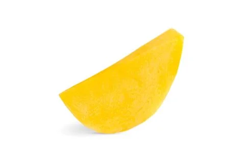 One mango slice isolated on white background Stock Photos