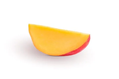 One mango slice isolated on white background Stock Photos