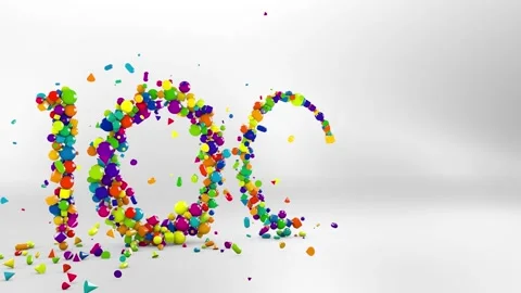 One million 3d graphic animation with small colorful objects Stock Footage 166143992