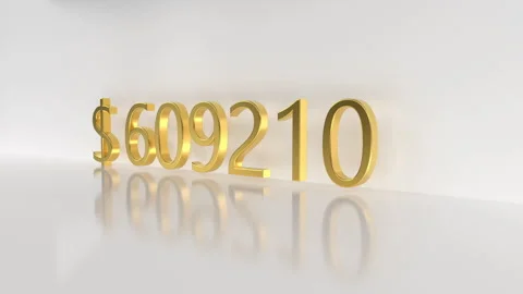 One million Dollars Sign 3D count Treasure wealth gold money cash Vídeos de archivo 322763555