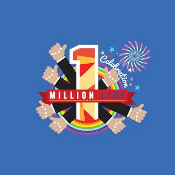 One Million Likes Celebration Vector Illustration Stock-Illustration