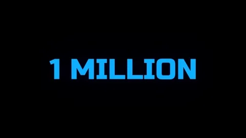One million text motion graphic with electric energy effect and sparks on b.. Stock Footage 340399475