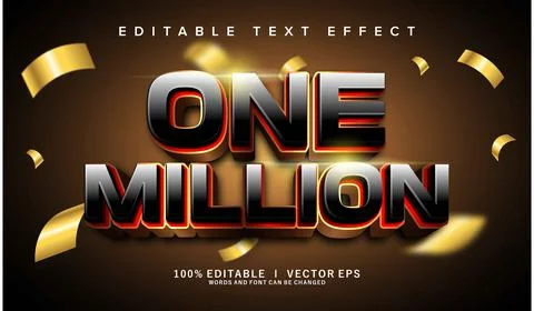 One million vector text effect with modern style design Stock Illustration