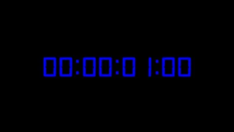 One minute blue timecode countdown 25 fps on black background Stock Footage 121785794