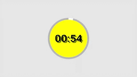 One minute circle countdown 60 seconds animation with alpha channel. Stock Footage 288342000