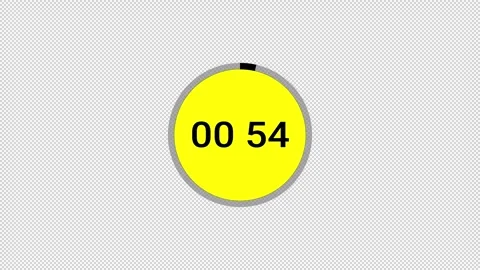 One minute circle countdown 60 seconds animation with alpha channel. Stock Footage 288356955