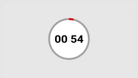 One minute circle countdown 60 seconds animation with alpha channel. Stock Footage 288358689