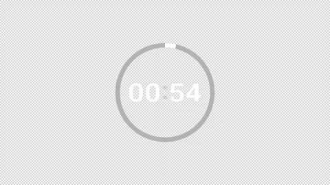 One minute circle countdown 60 seconds animation with alpha channel. Stock Footage 288359683