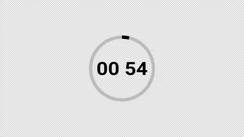 One minute circle countdown 60 seconds animation with alpha channel. Stock Footage 288360785