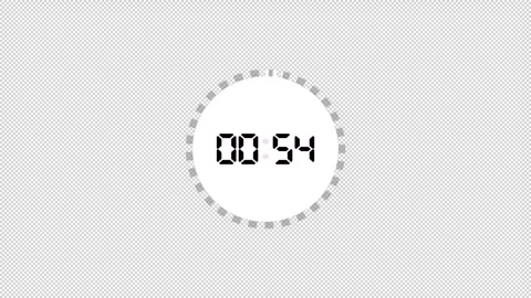 One minute circle countdown 60 seconds animation with alpha channel Stock Footage 288464747