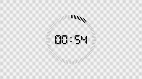 One minute circle countdown 60 seconds animation with alpha channel Stock Footage 292983801