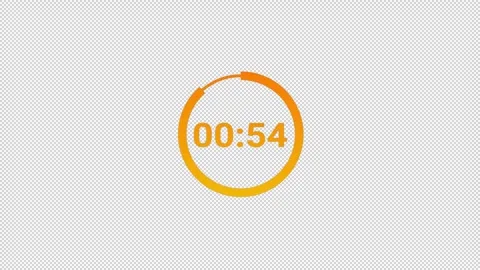 One minute circle countdown 60 seconds animation with alpha channel. Stock Footage 297623467