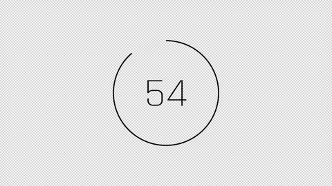 One minute circle countdown 60 seconds animation with alpha channel. Stock Footage 297623820