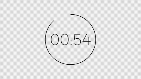 One minute circle countdown 60 seconds animation with alpha channel. Stock Footage 297624014