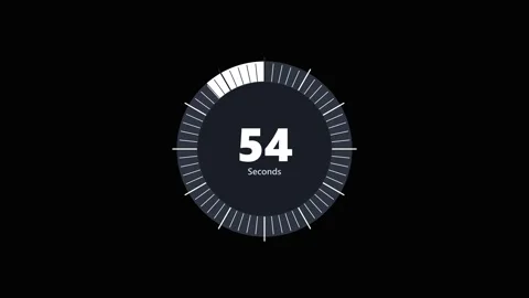 One minute circular countdown timer animation with rotating progress bar. 4K 库存影片 347269722